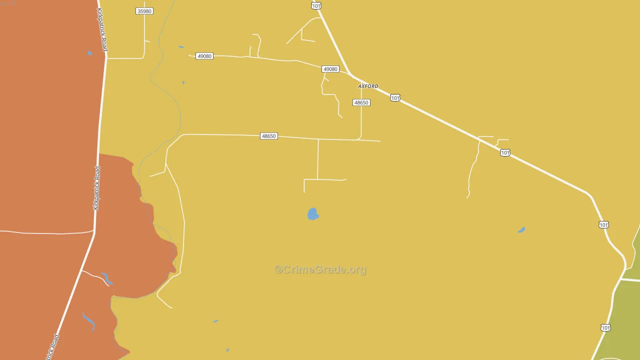 Oyhut, WA Map of Burglary Rates
