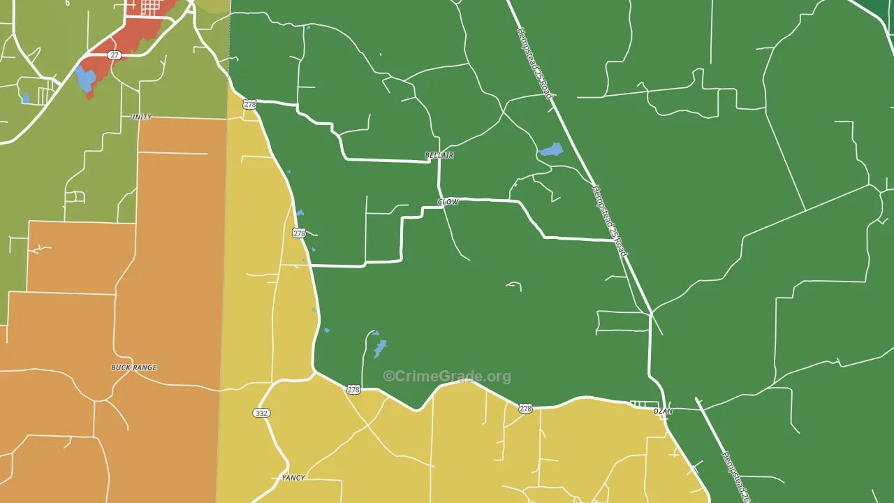 Ozan, AR Map of Burglary Rates