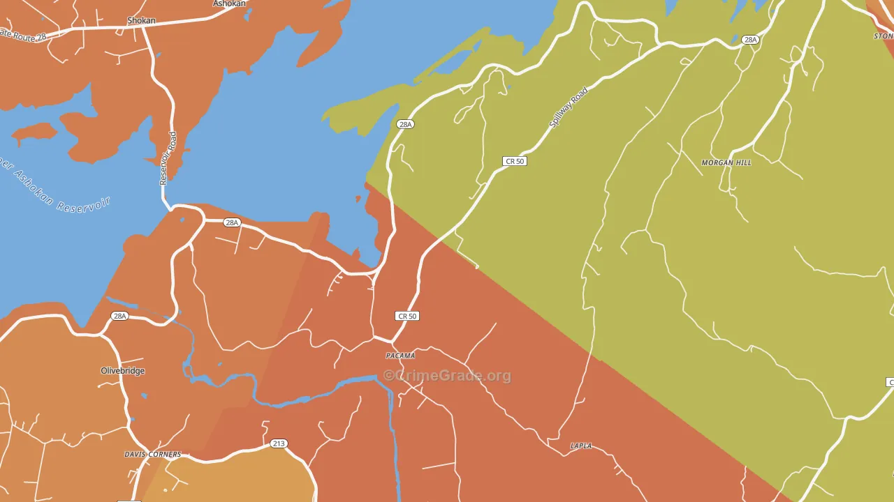 Pacama, NY Map of Burglary Rates