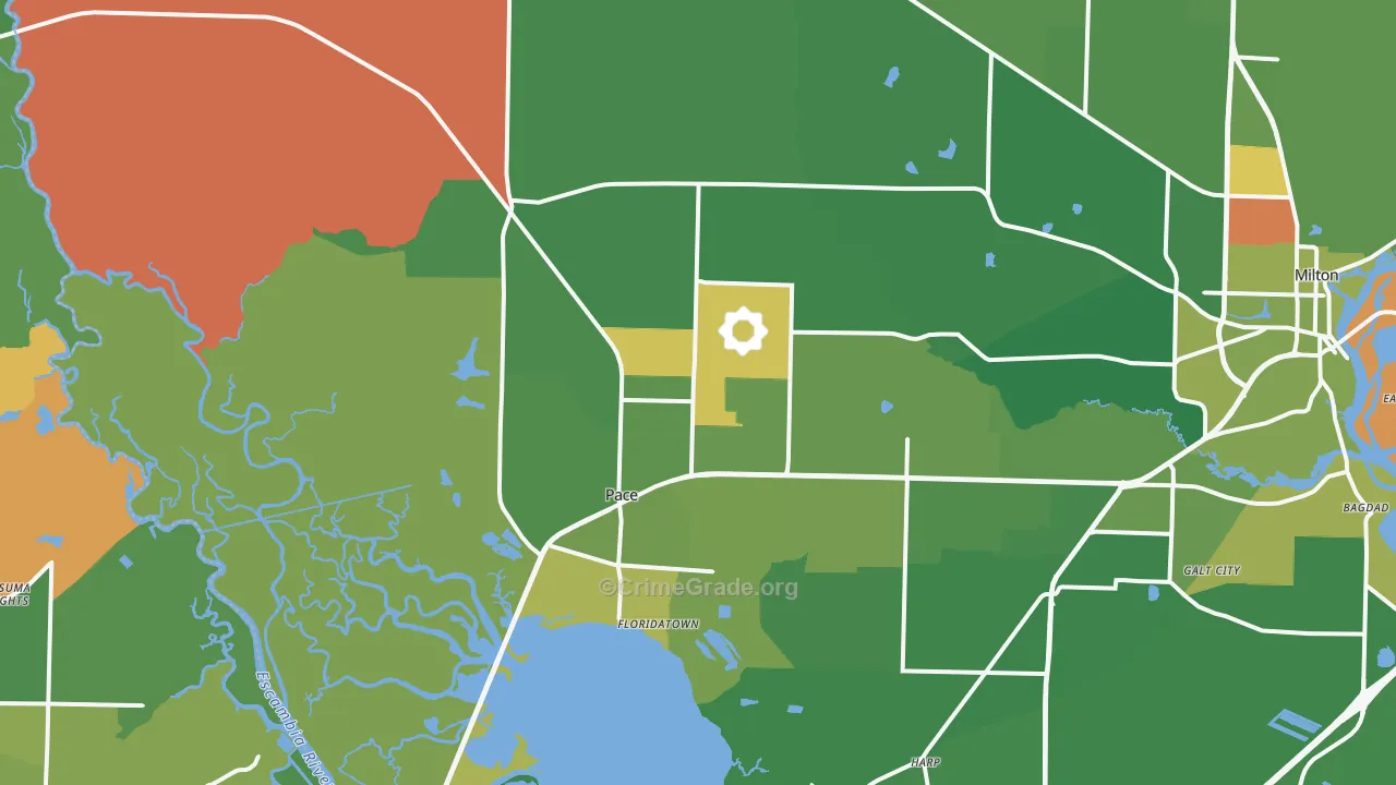Pace, FL Map of Burglary Rates