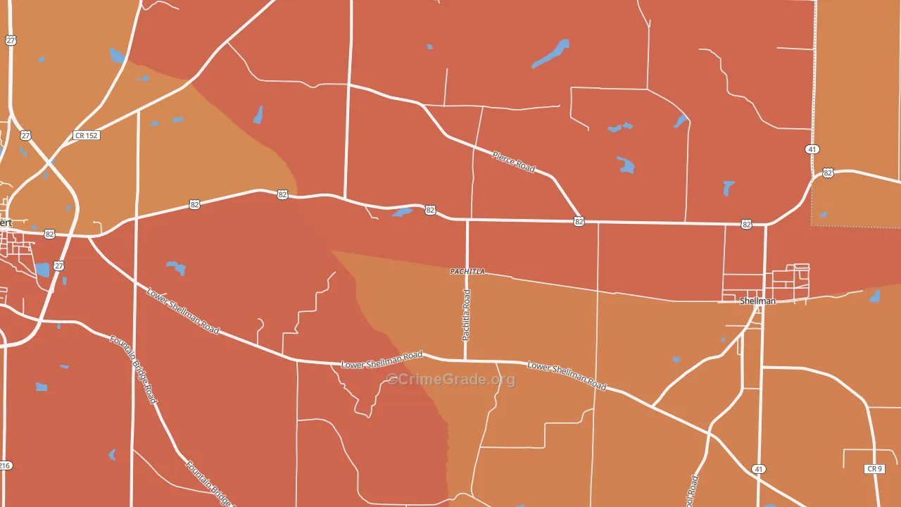 Pachitla, GA Map of Burglary Rates