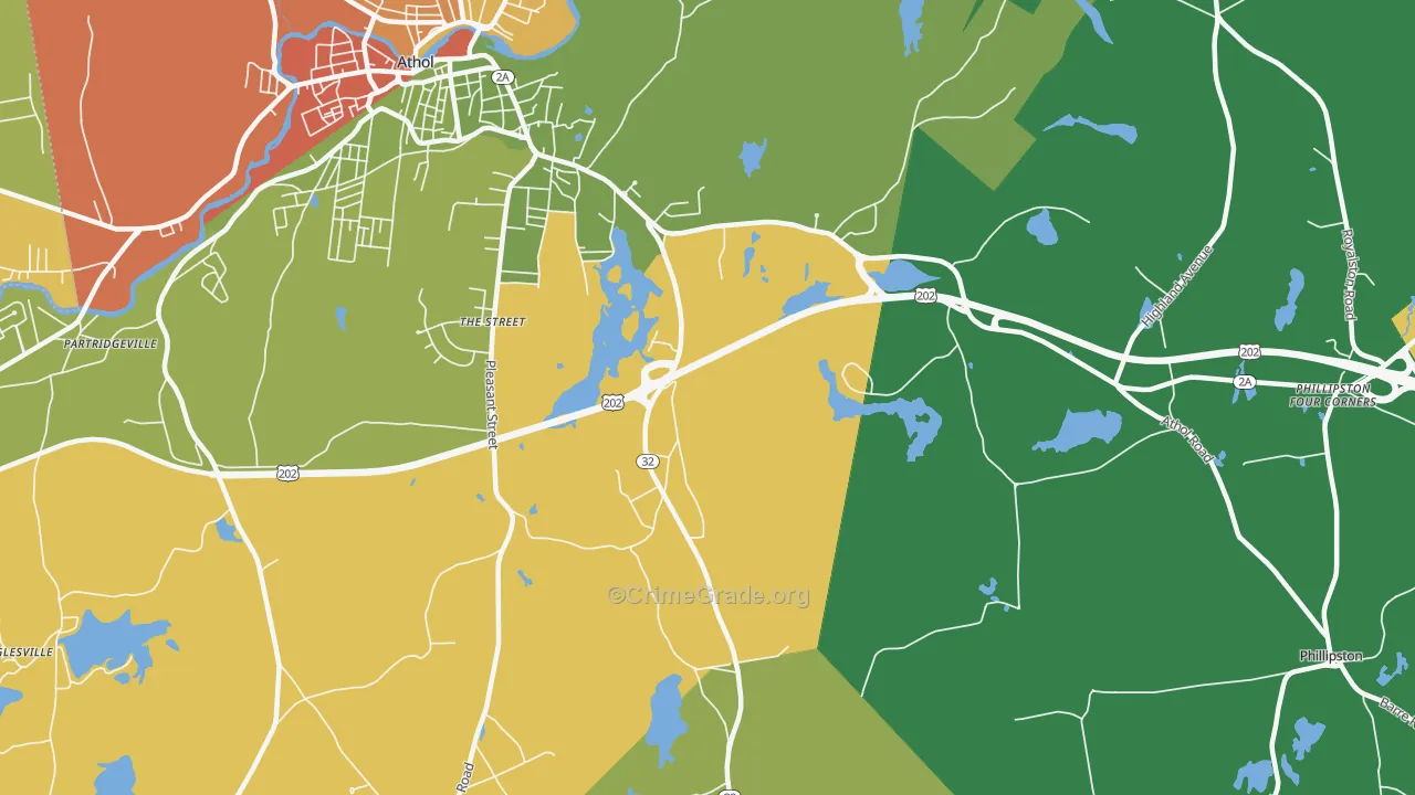 Packard Heights, MA Map of Burglary Rates