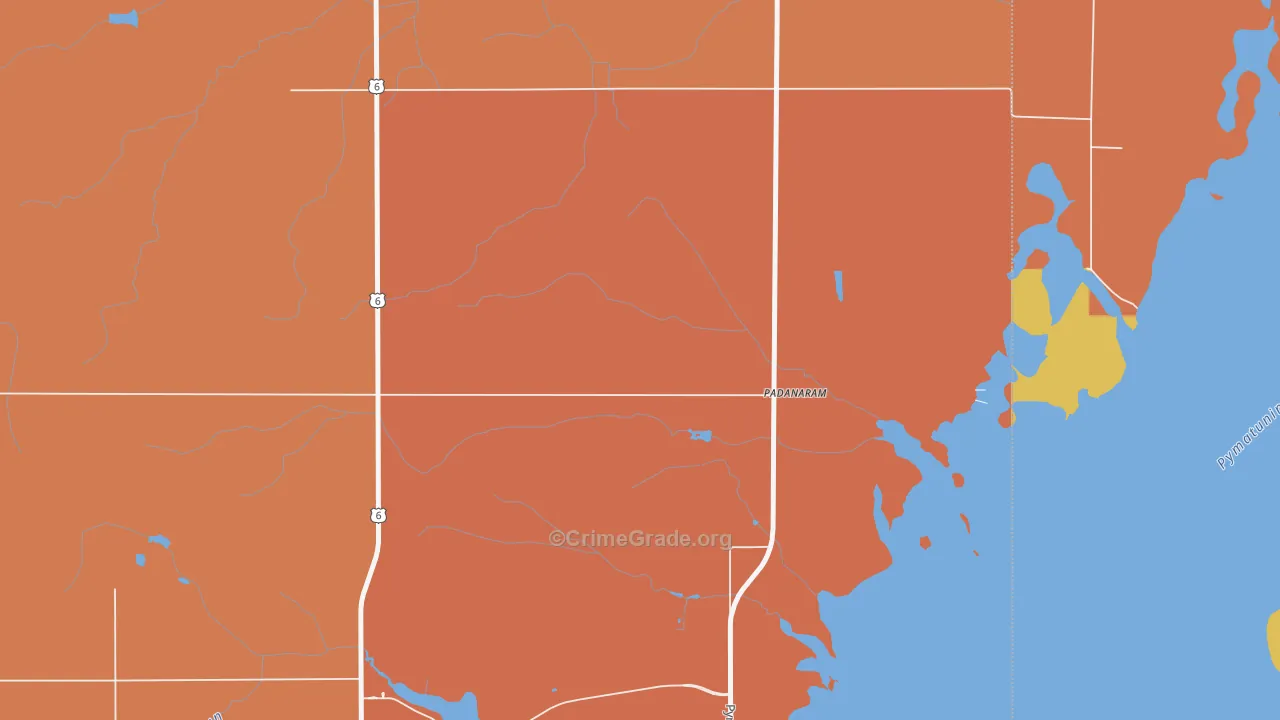 Padanaram, OH Map of Burglary Rates