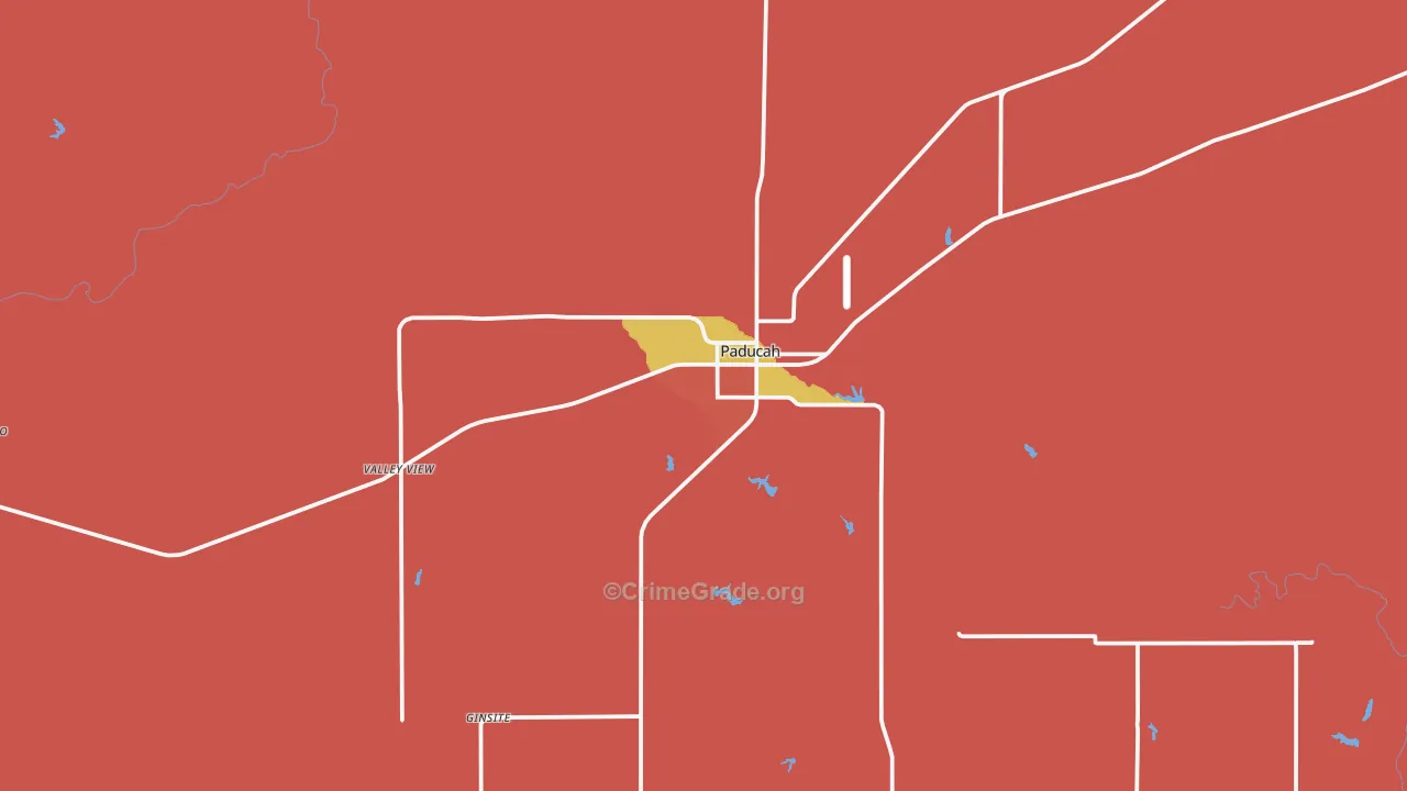 Paducah, TX Map of Burglary Rates