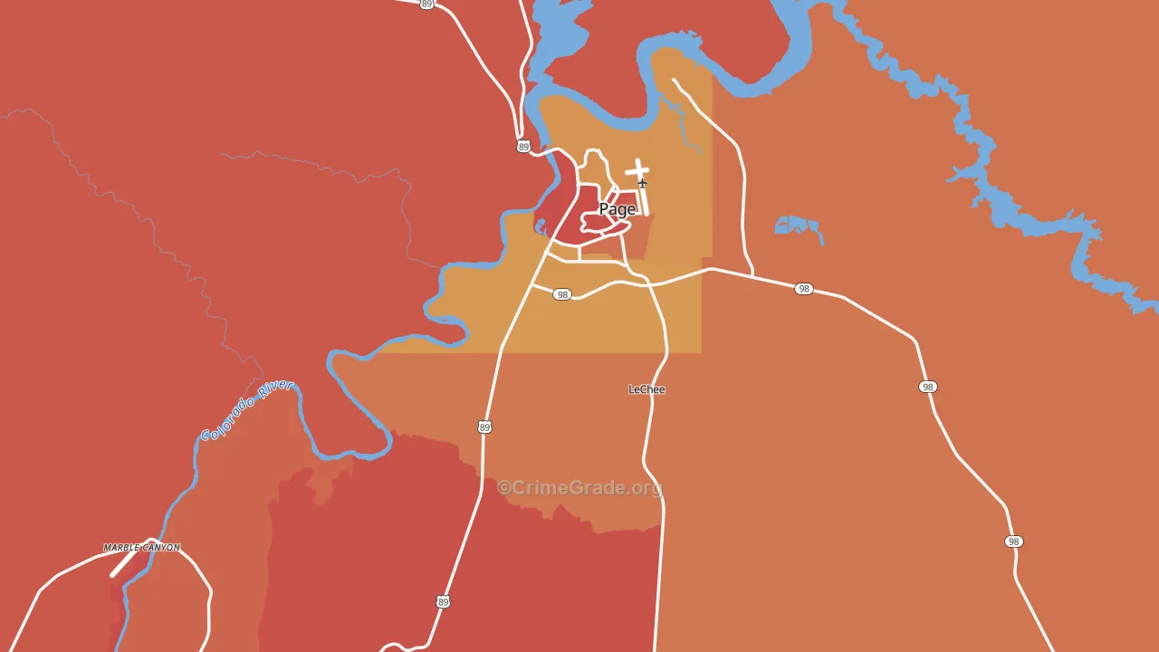 Page, AZ Map of Burglary Rates
