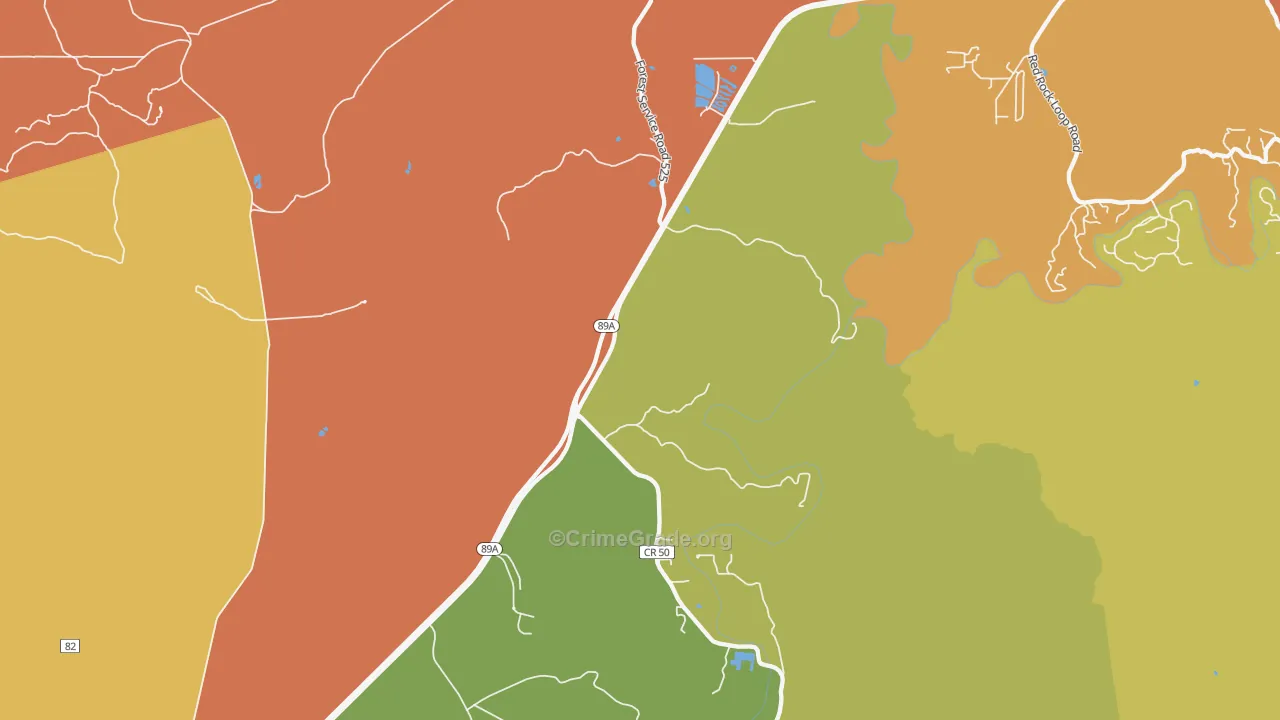 Page Springs, AZ Map of Burglary Rates