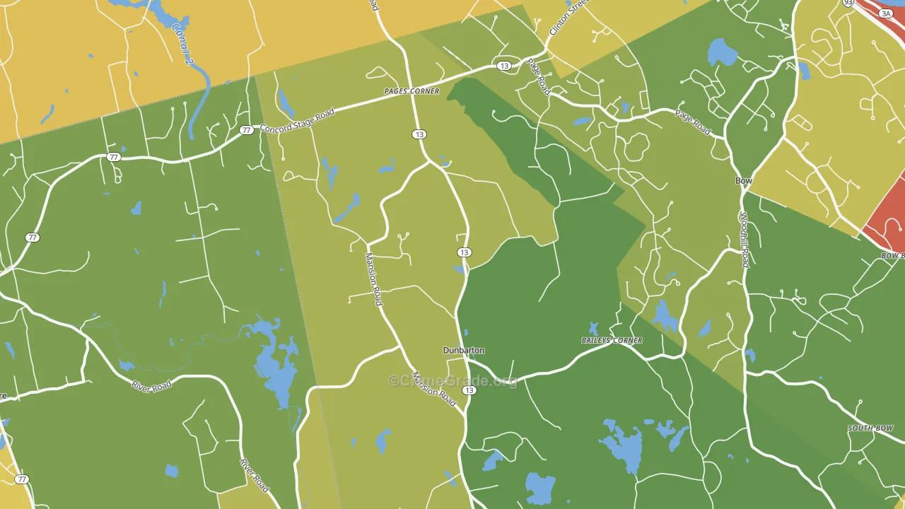 Pages Corner, NH Map of Burglary Rates