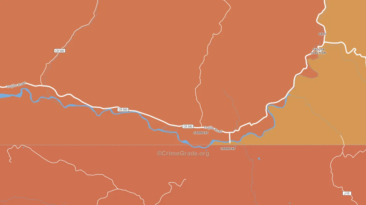 Pagosa Junction, CO Map of Burglary Rates
