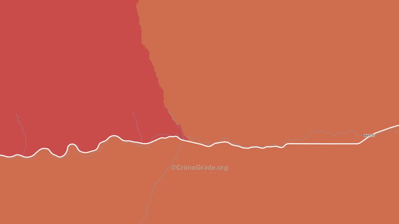 Pahaska Tepee, WY Map of Burglary Rates