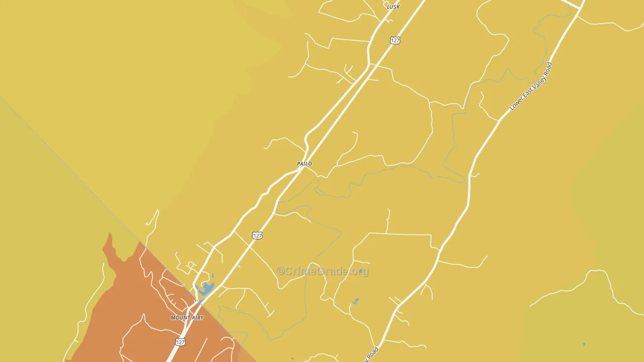 Pailo, TN Map of Burglary Rates