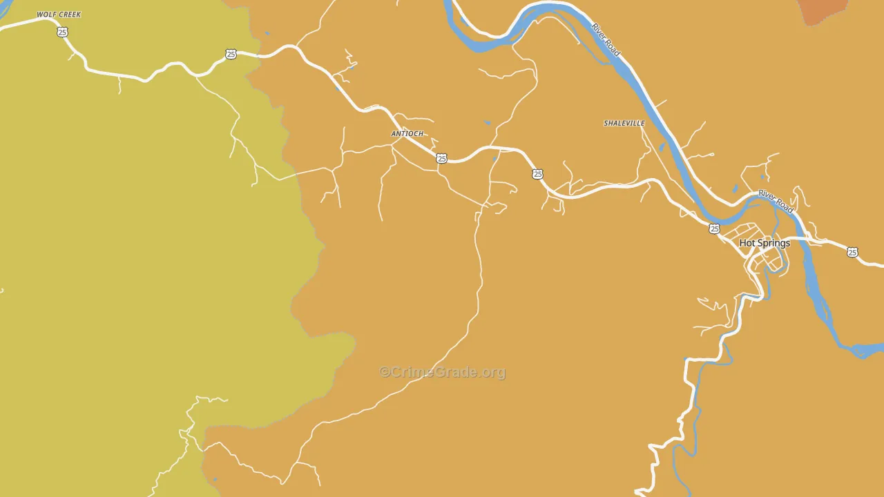 Paint Rock, NC Map of Burglary Rates