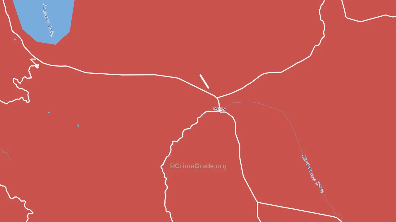 Paisley, OR Map of Burglary Rates