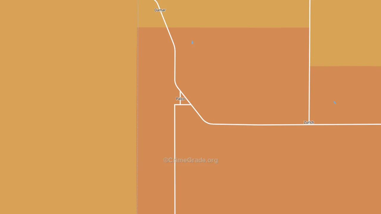 Palco, KS Map of Burglary Rates