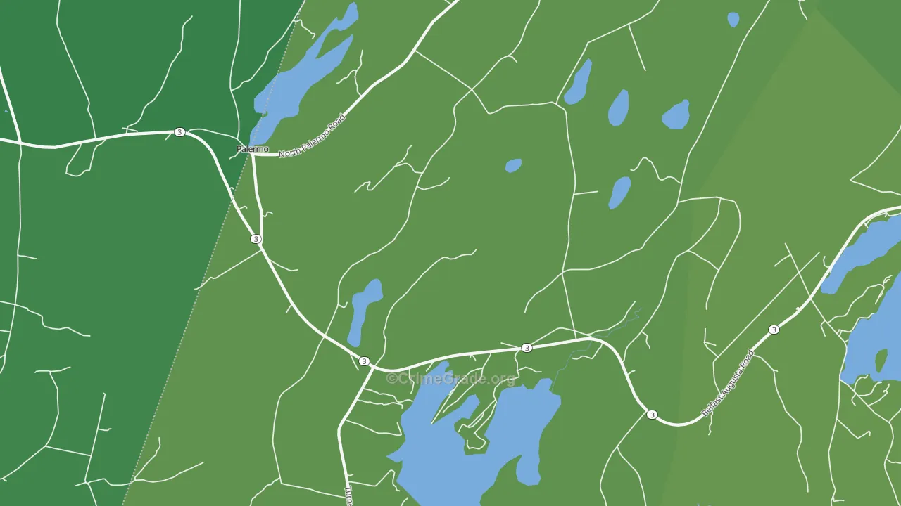 Palermo, ME Map of Burglary Rates