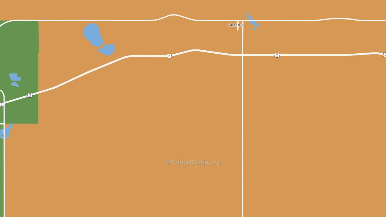 Palermo, ND Map of Burglary Rates
