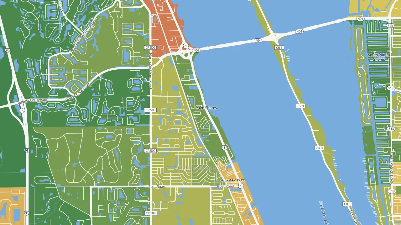 Palm Shores, FL Map of Burglary Rates