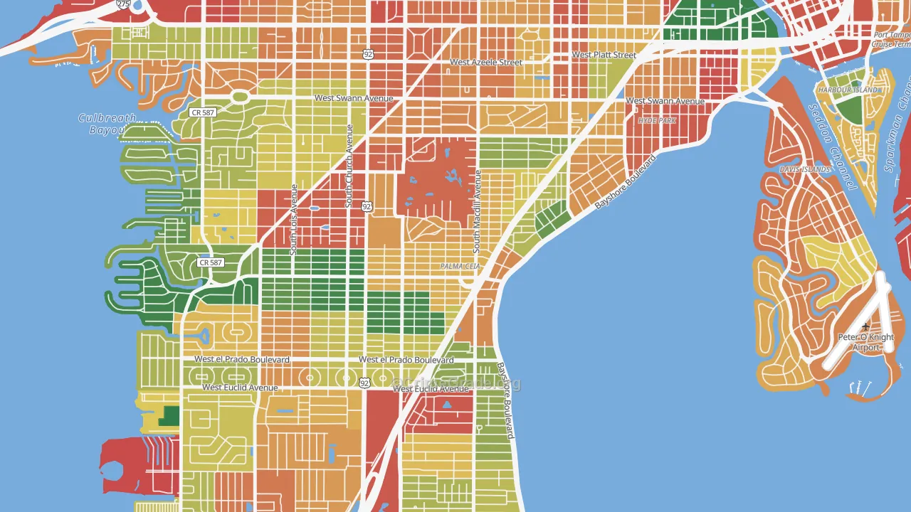 Palma Ceia, Tampa, FL Map of Burglary Rates