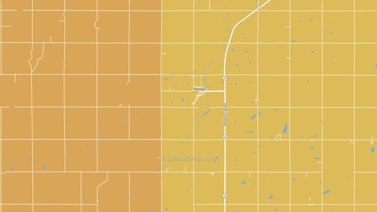 Palmer, KS Map of Burglary Rates