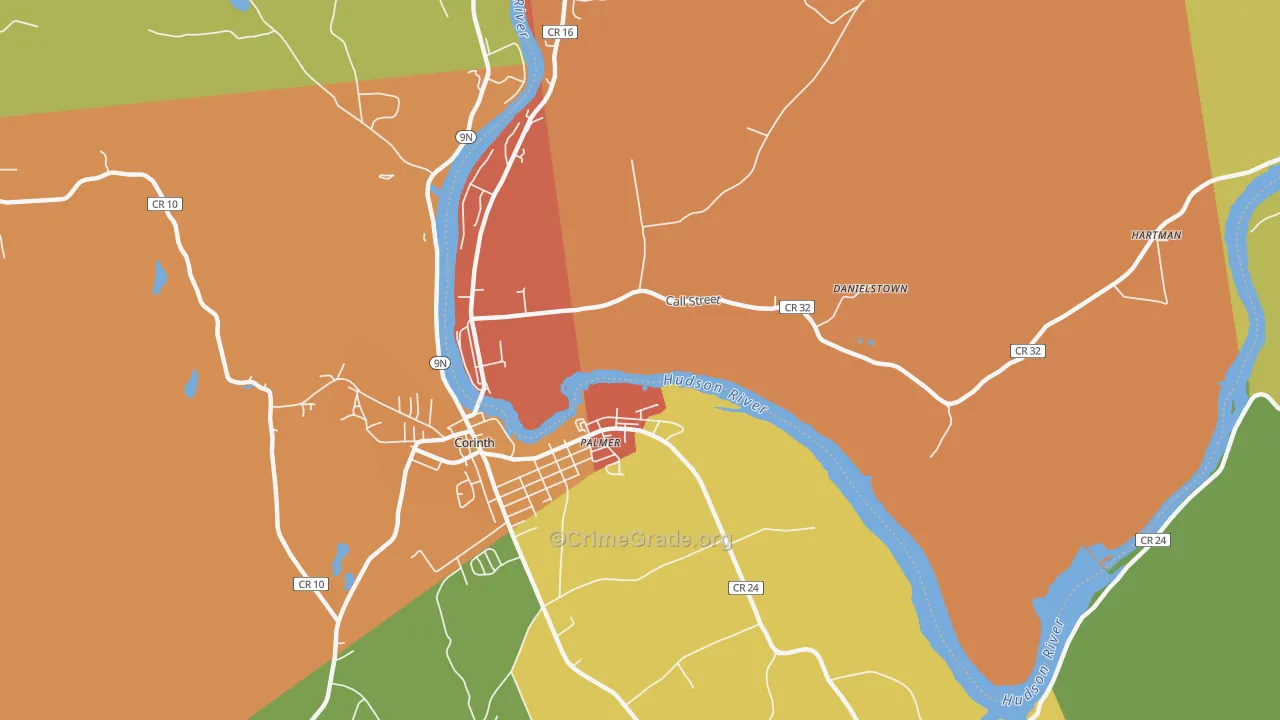 Palmer, NY Map of Burglary Rates