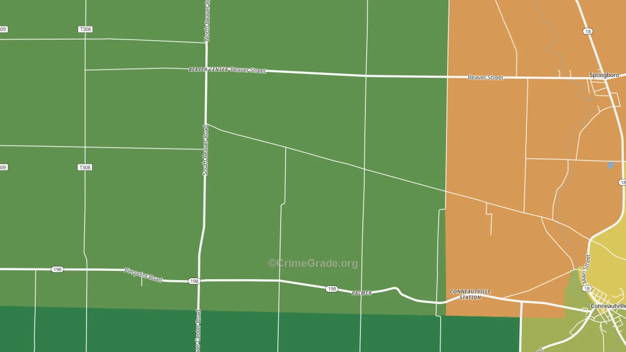 Palmer, PA Map of Burglary Rates