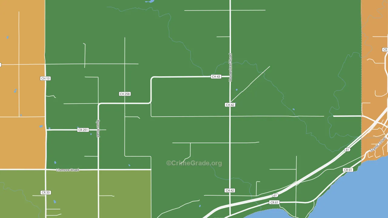 Palmers, MN Map of Burglary Rates