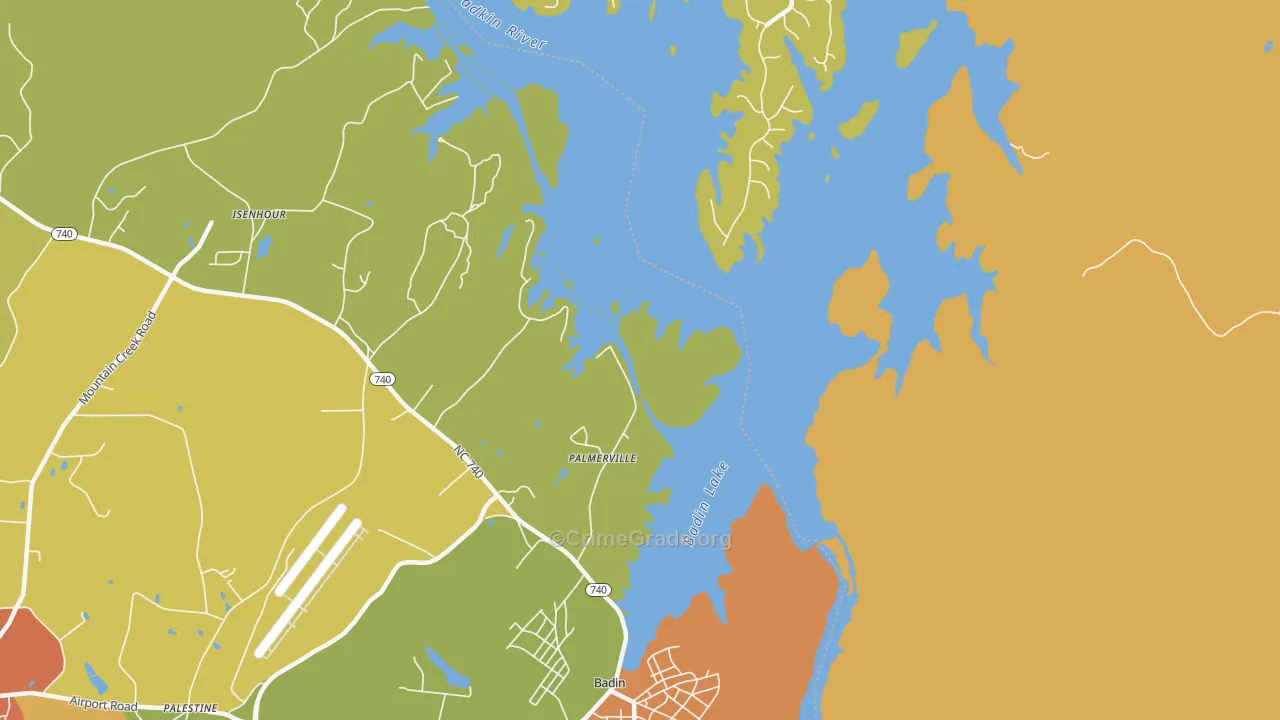 Palmerville, NC Map of Burglary Rates