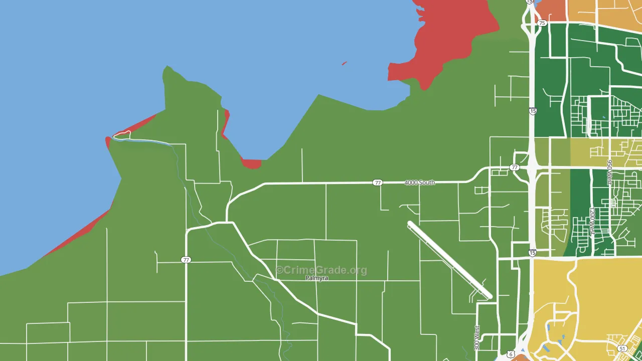 Palmyra, UT Map of Burglary Rates