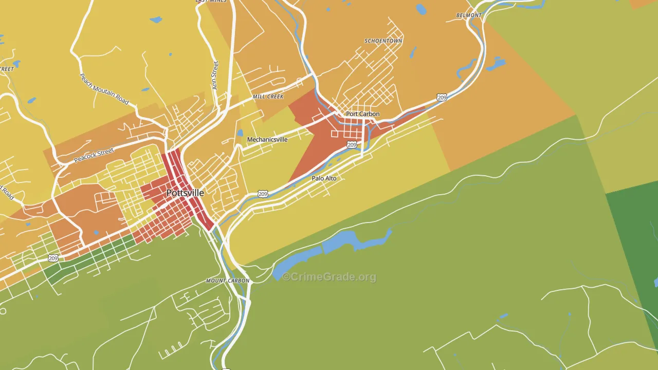Palo Alto, PA Map of Burglary Rates