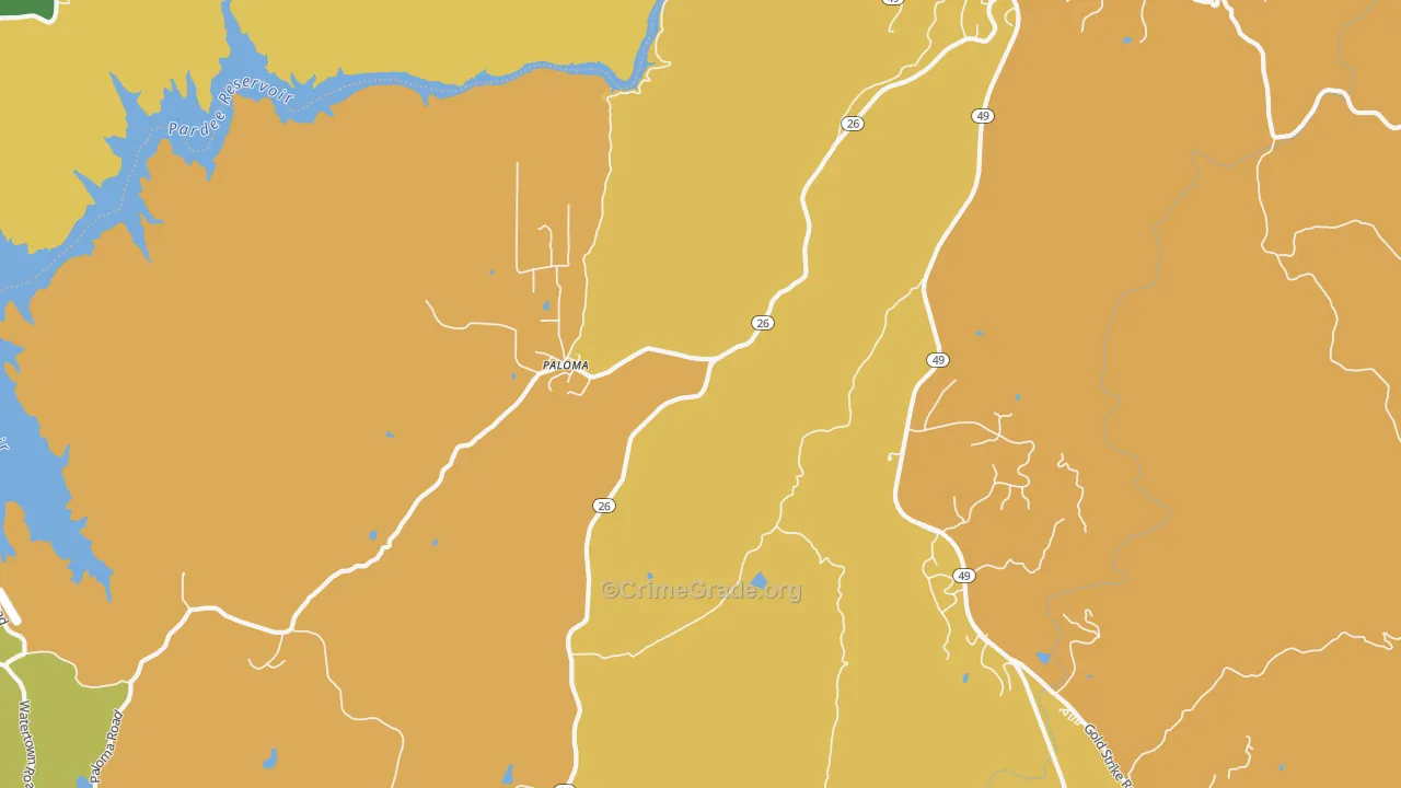 Paloma, CA Map of Burglary Rates