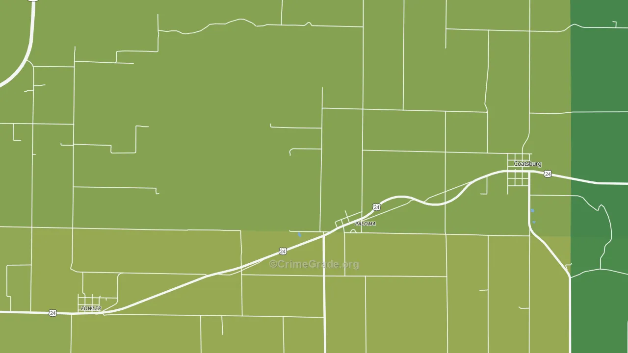 Paloma, IL Map of Burglary Rates