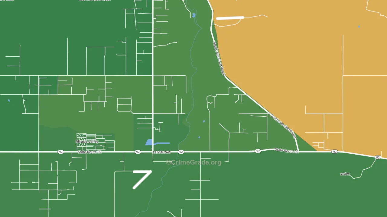 Palominas, AZ Map of Burglary Rates