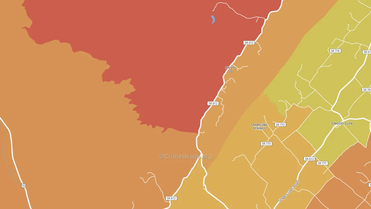 Palos, VA Map of Burglary Rates