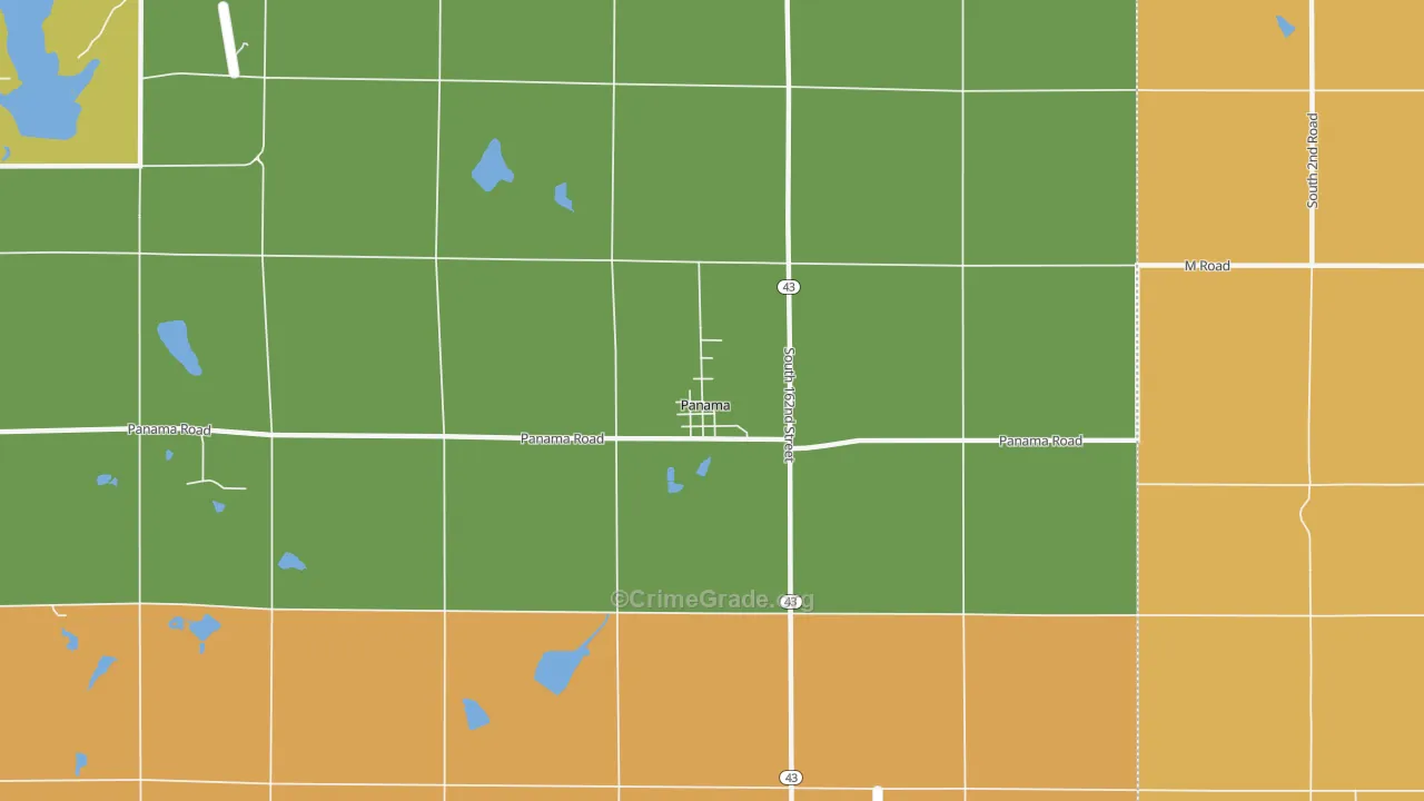 Panama, NE Map of Burglary Rates