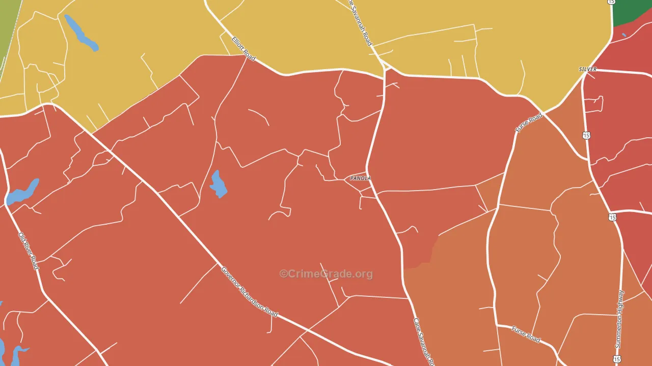 Panola, SC Map of Burglary Rates
