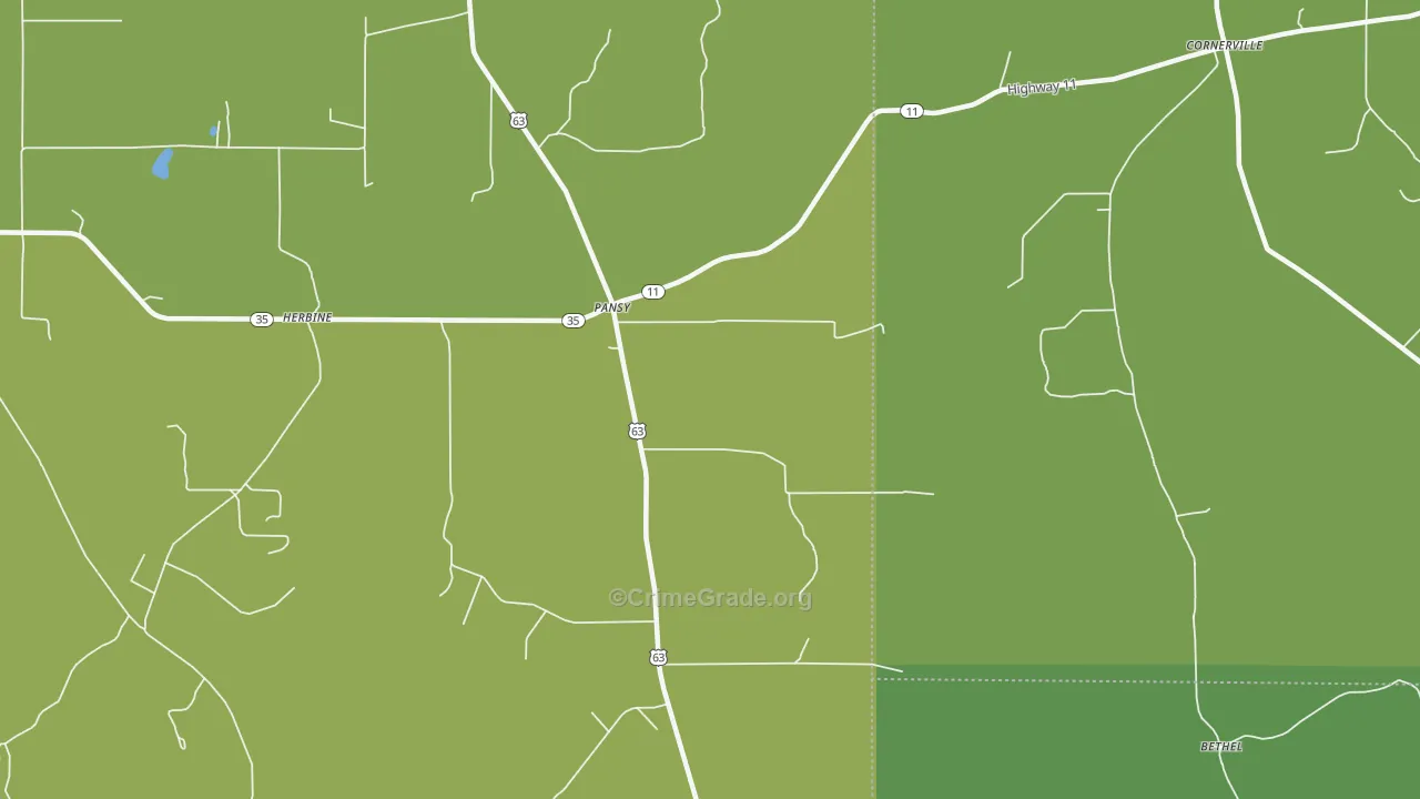 Pansy, AR Map of Burglary Rates