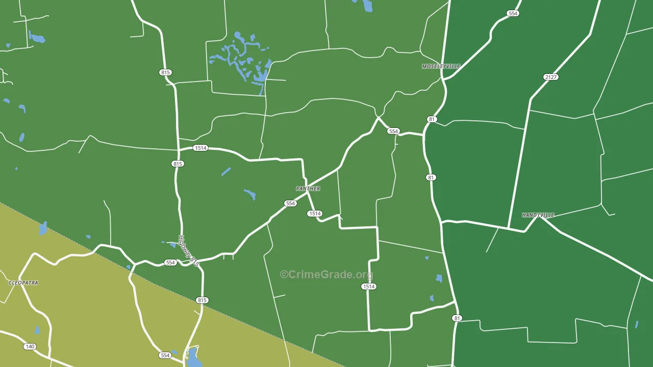 Panther, KY Map of Burglary Rates