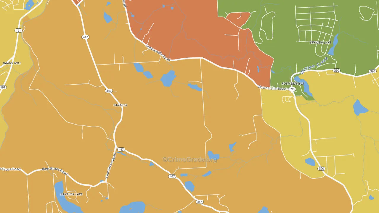 Panther, PA Map of Burglary Rates