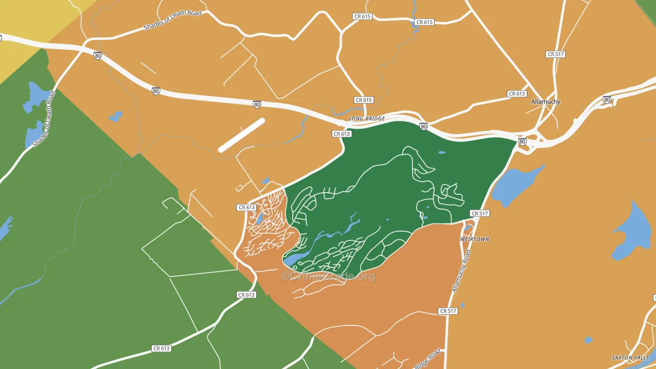 Panther Valley, NJ Map of Burglary Rates