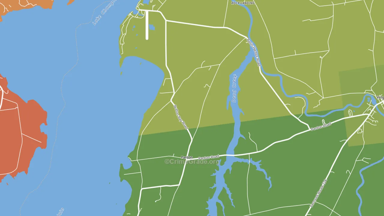 Panton, VT Map of Burglary Rates