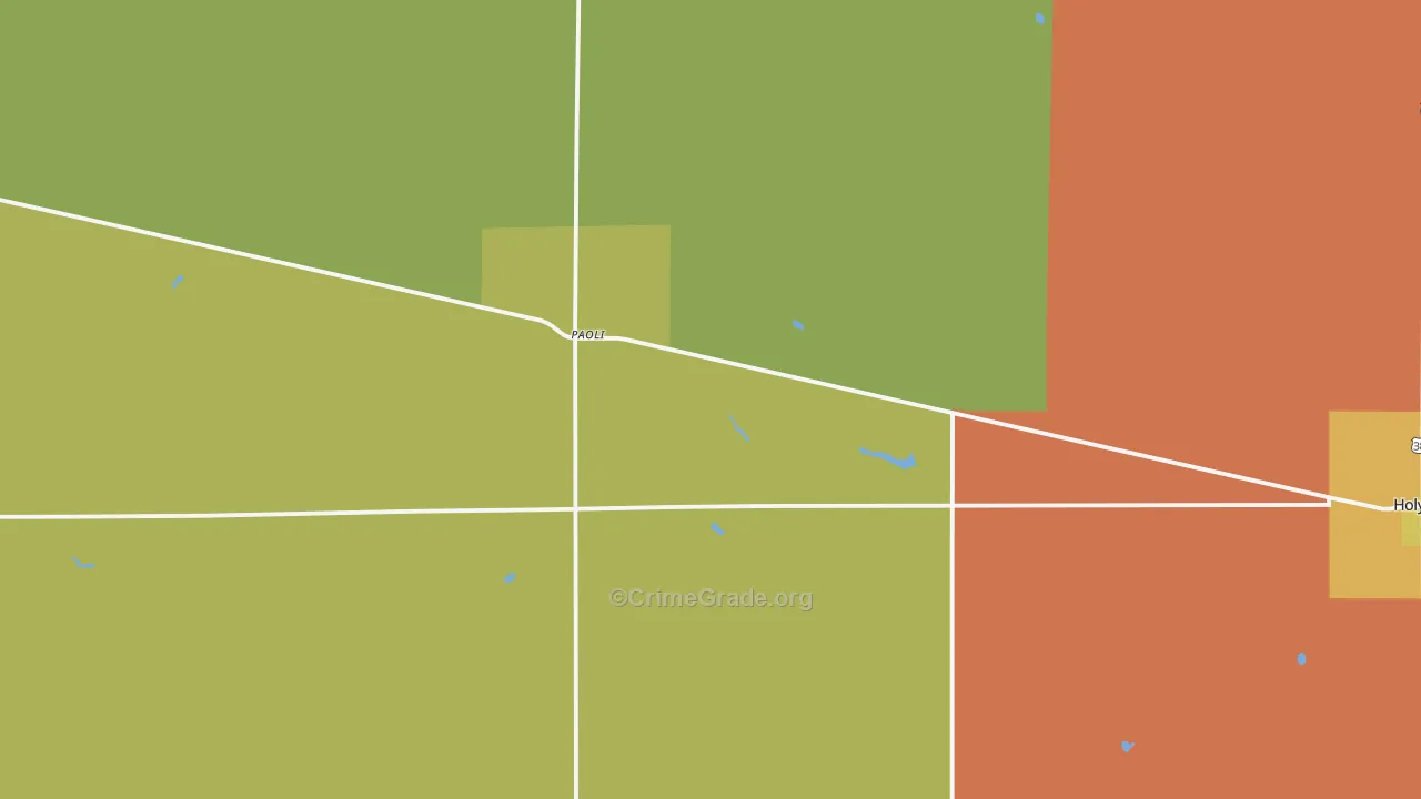 Paoli, CO Map of Burglary Rates