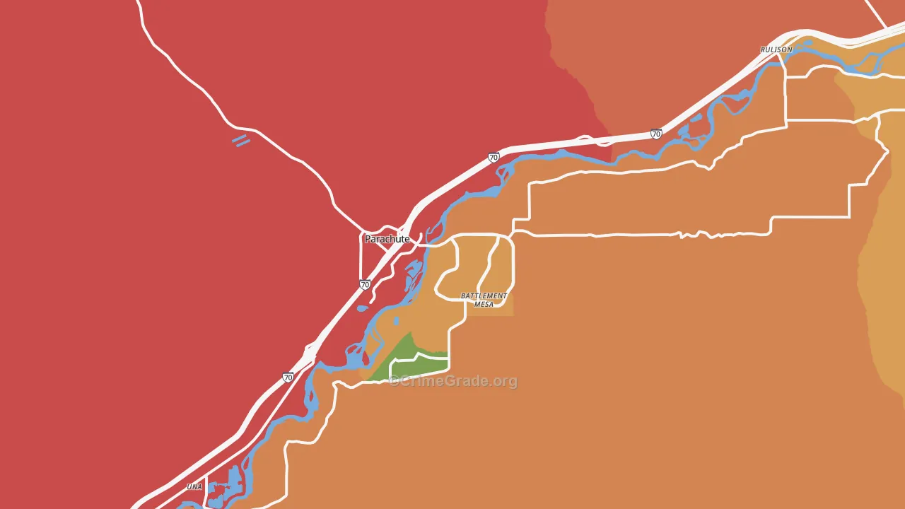 Parachute, CO Map of Burglary Rates