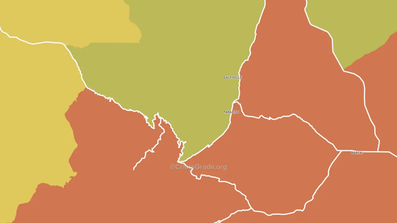 Paradise, AZ Map of Burglary Rates