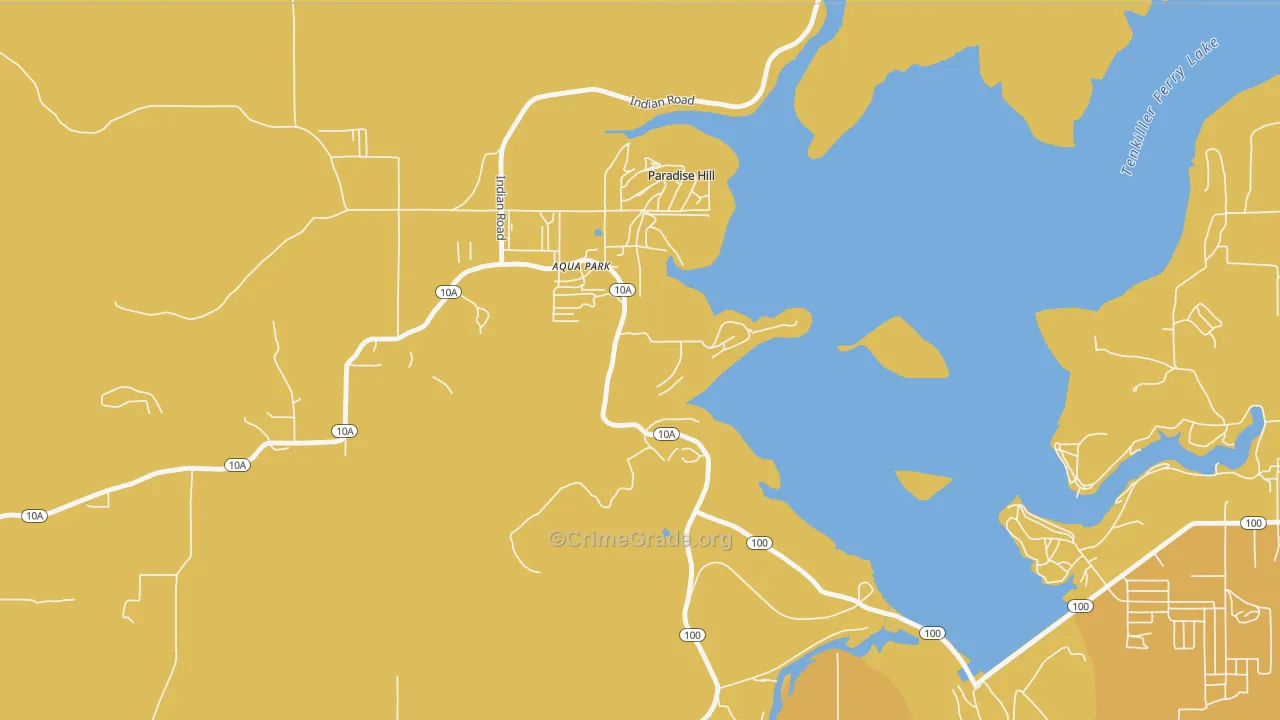 Paradise Hill, OK Map of Burglary Rates