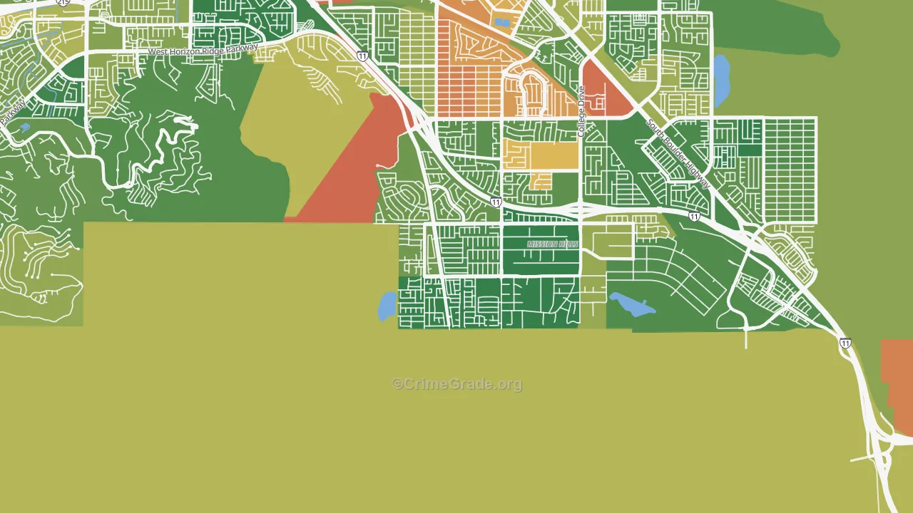 Paradise Hills, Henderson, NV Map of Burglary Rates