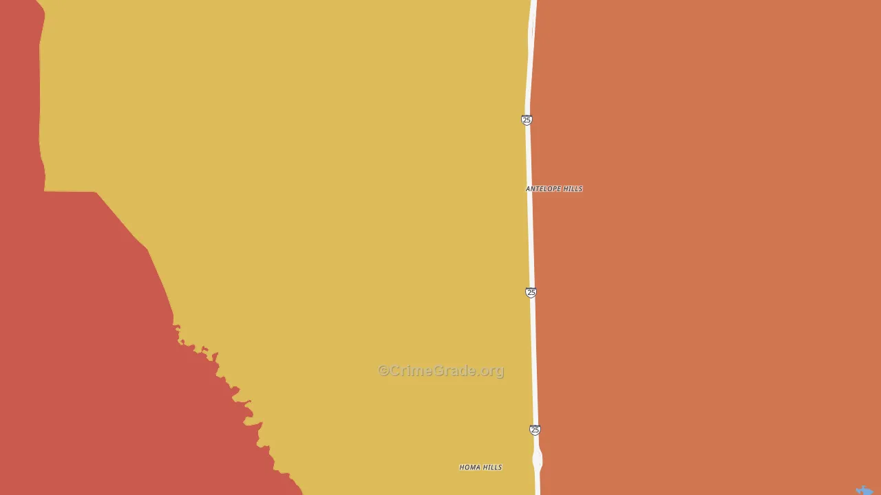 Paradise Valley, WY Map of Burglary Rates