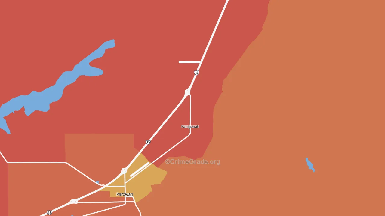 Paragonah, UT Map of Burglary Rates