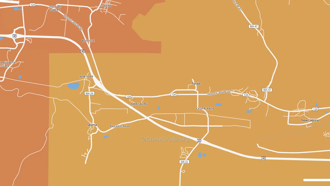 Paraje, NM Map of Burglary Rates