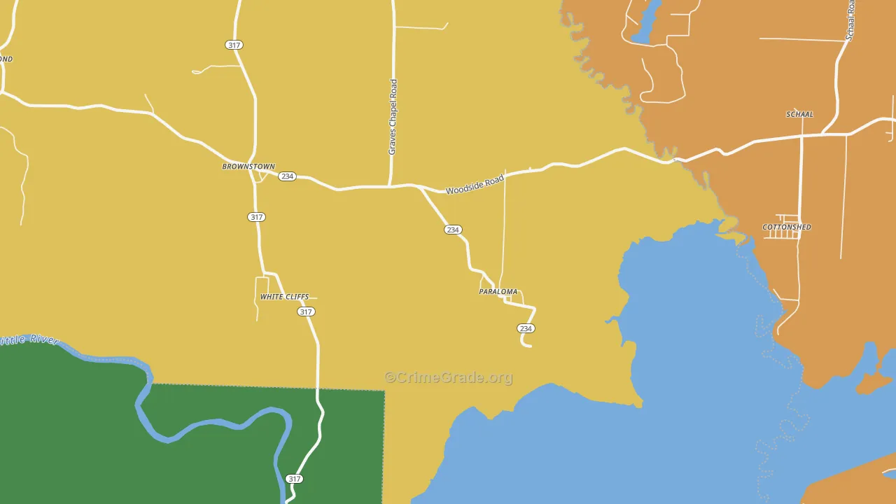 Paraloma, AR Map of Burglary Rates