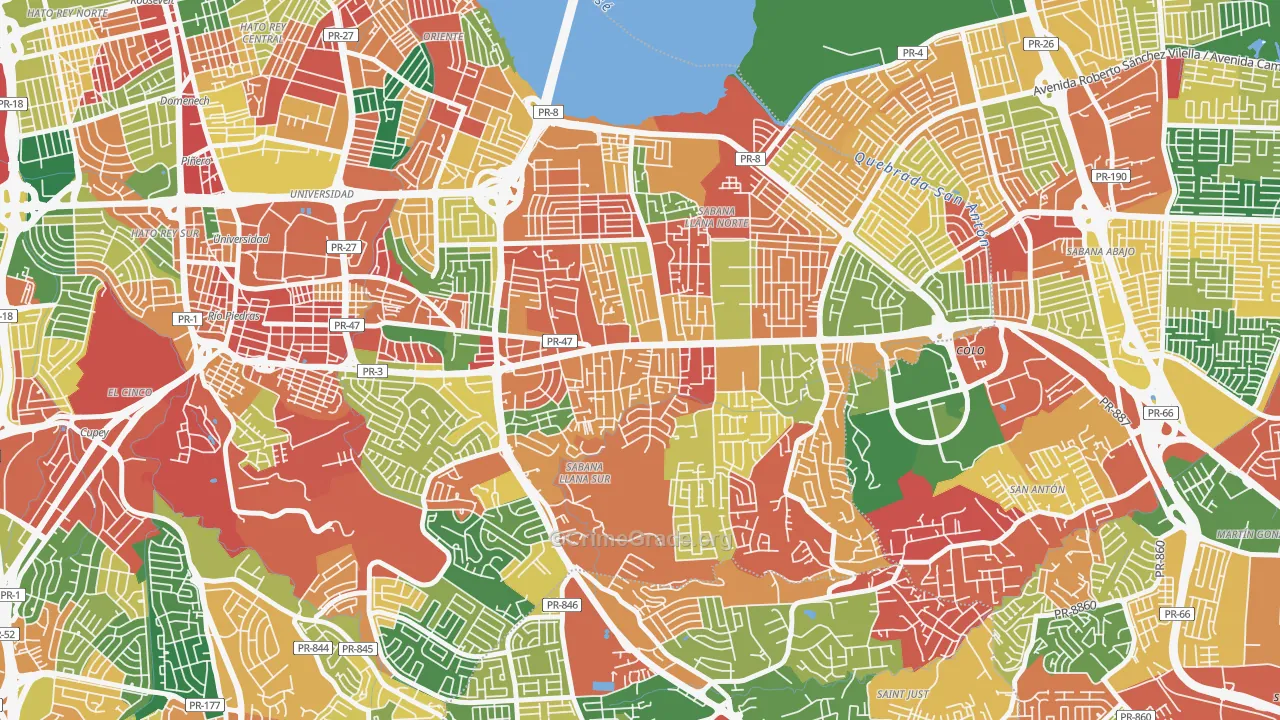 Parcelas Hill Brothers, San Juan, PR Map of Burglary Rates