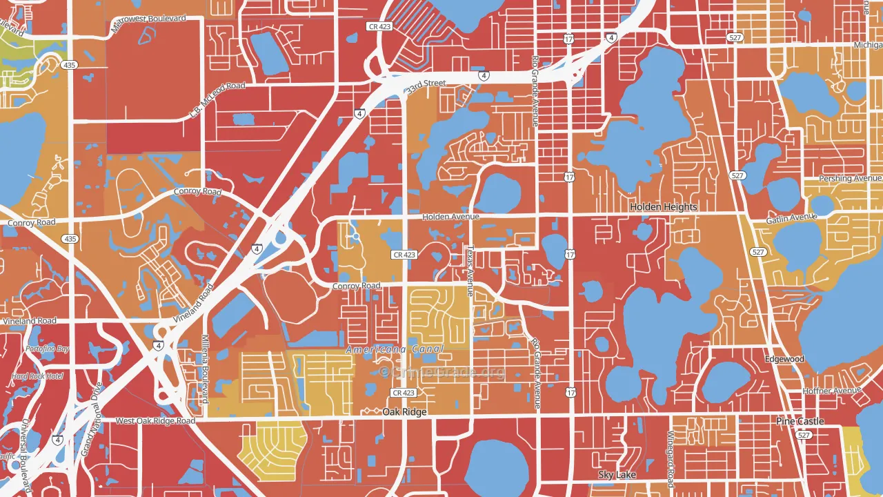 Park Central, Orlando, FL Map of Burglary Rates